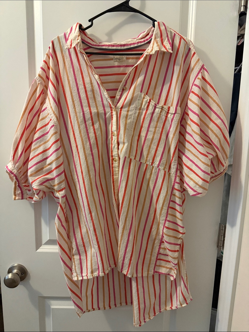 Pilcro Pink & Yellow Striped Button-Front Girls' Shirt